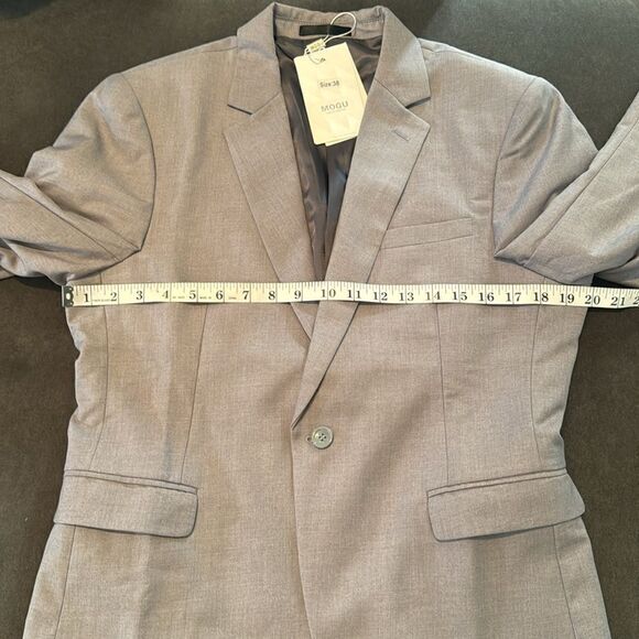 Men’s Gray 3 Piece Business Suit Notched Lapel Size 38 Jacket 36 Pants NWT - Picture 7 of 13